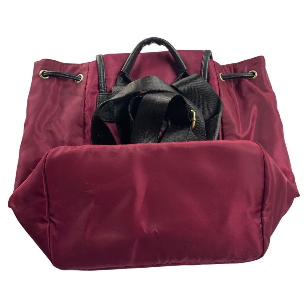 Compact Rucksack Backpack in Magenta Trimmed in Black - Picture 9 of 14